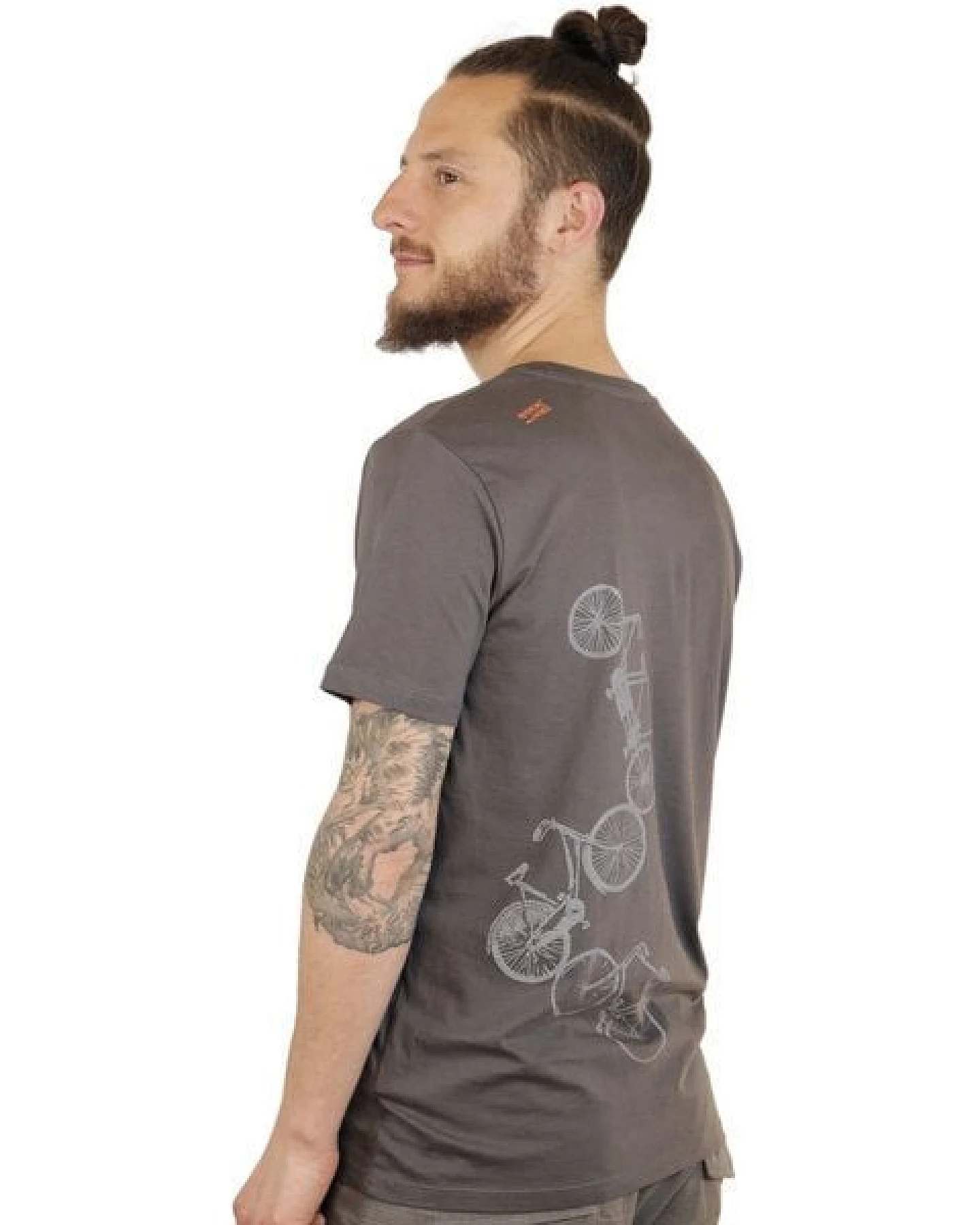 Spangeltangel Herrenshirt "Fahrräder", bedruckt, Siebdruck, sportlich, Bio-Baumwolle – Ansicht 3