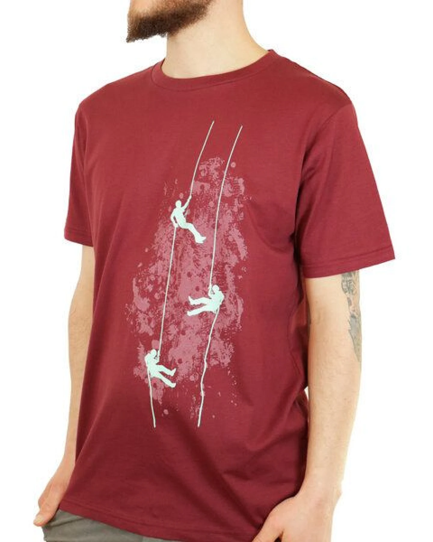 Spangeltangel Herrenshirt "Kletterer", bedruckt, Herren, Siebdruck, sportlich – Ansicht 2