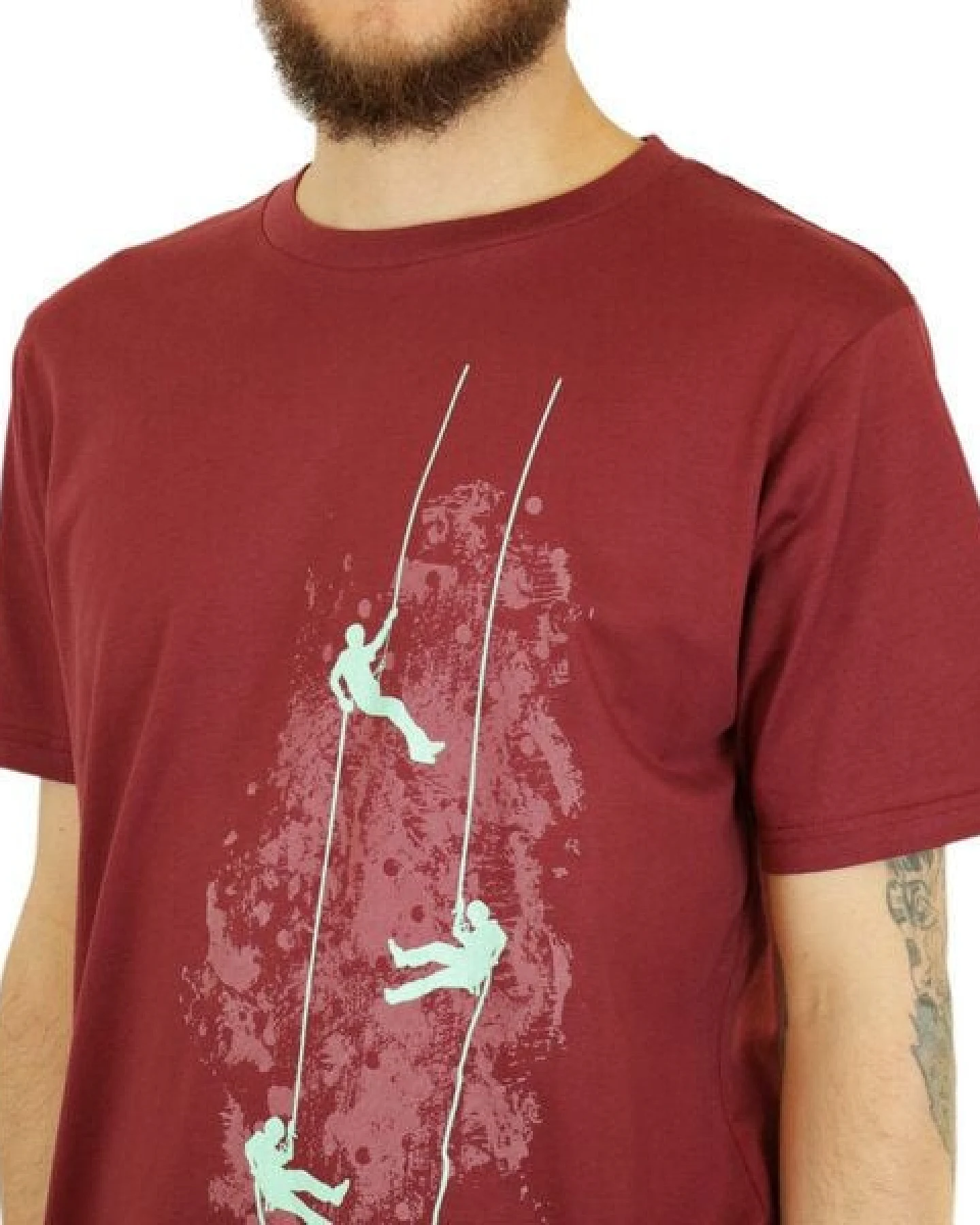Spangeltangel Herrenshirt "Kletterer", bedruckt, Herren, Siebdruck, sportlich – Ansicht 3