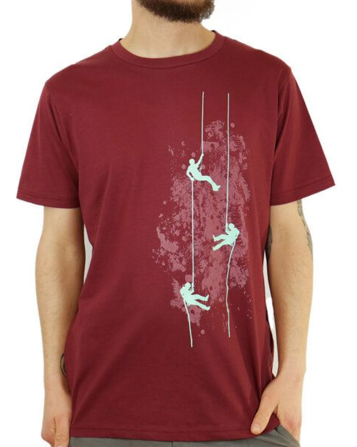 Spangeltangel Herrenshirt "Kletterer", bedruckt, Herren, Siebdruck, sportlich – Ansicht 2