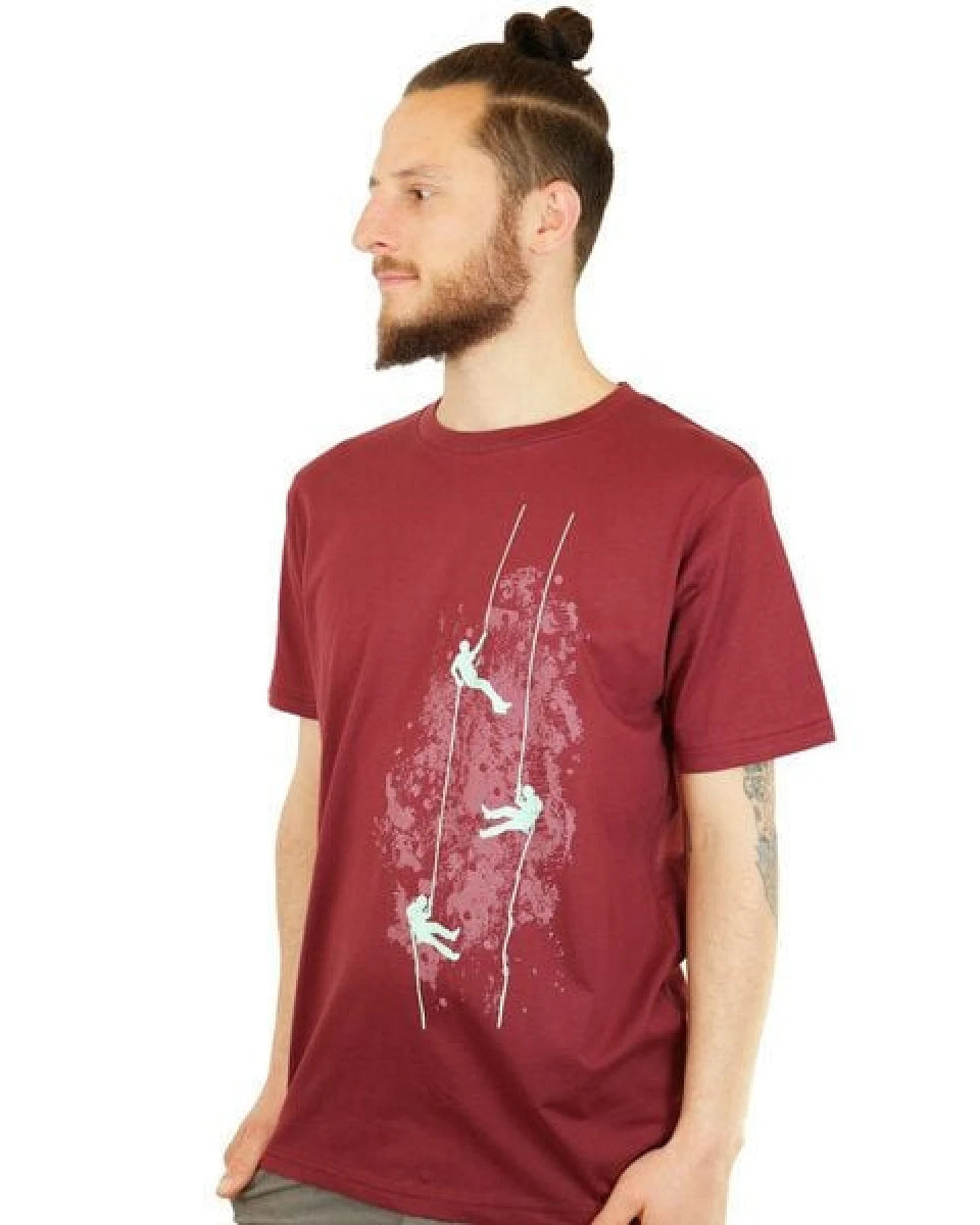 Spangeltangel Herrenshirt "Kletterer", bedruckt, Herren, Siebdruck, sportlich – Ansicht 3