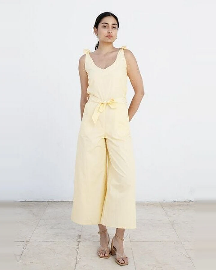 Studio Hertzberg LEICHTER JUMPSUIT FA-SAA IN HELLGELB AUS 100% BIO BAUMWOLLE