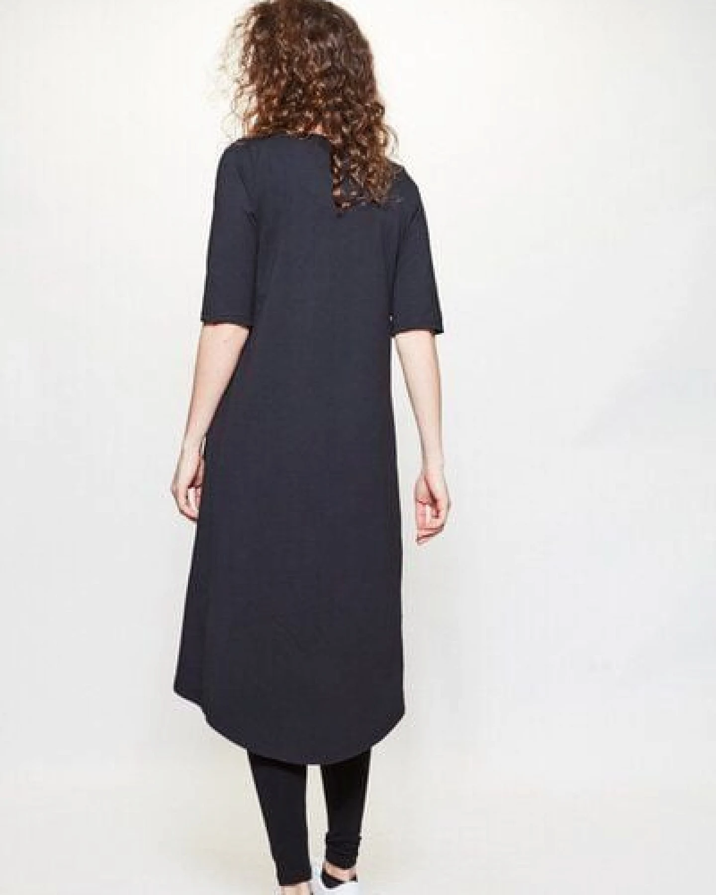 LUMEN organic Midi-Kleid mit 1/2 Ärmel JERSEY schwarz – Ansicht 4