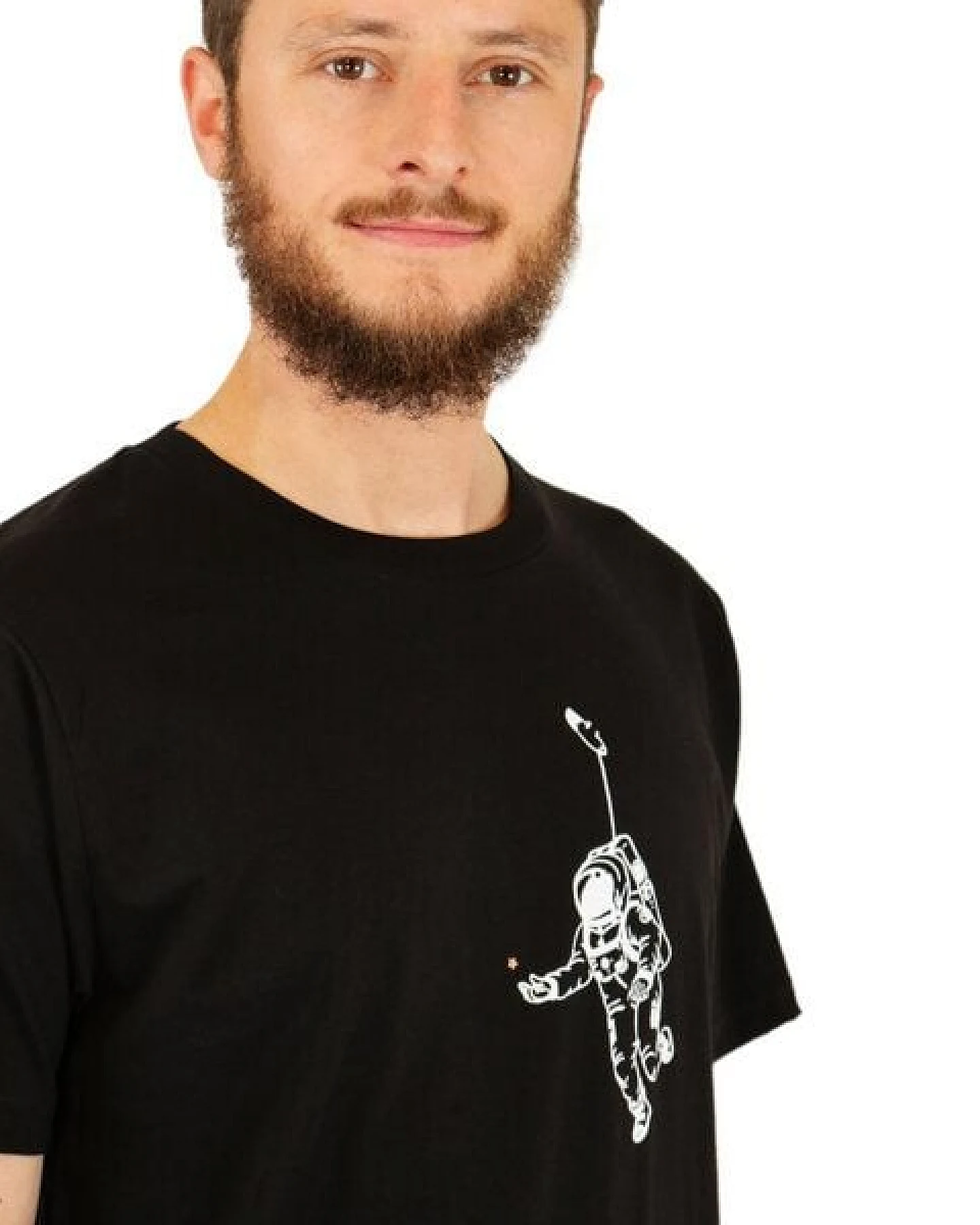 Spangeltangel Herrenshirt "Kosmonaut", T-Shirt, Bio-Baumwolle, Astronaut, Stern, – Ansicht 4