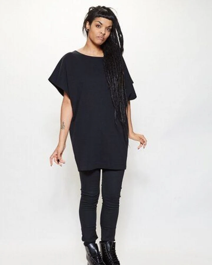 LUMEN organic Longshirt JERSEY schwarz