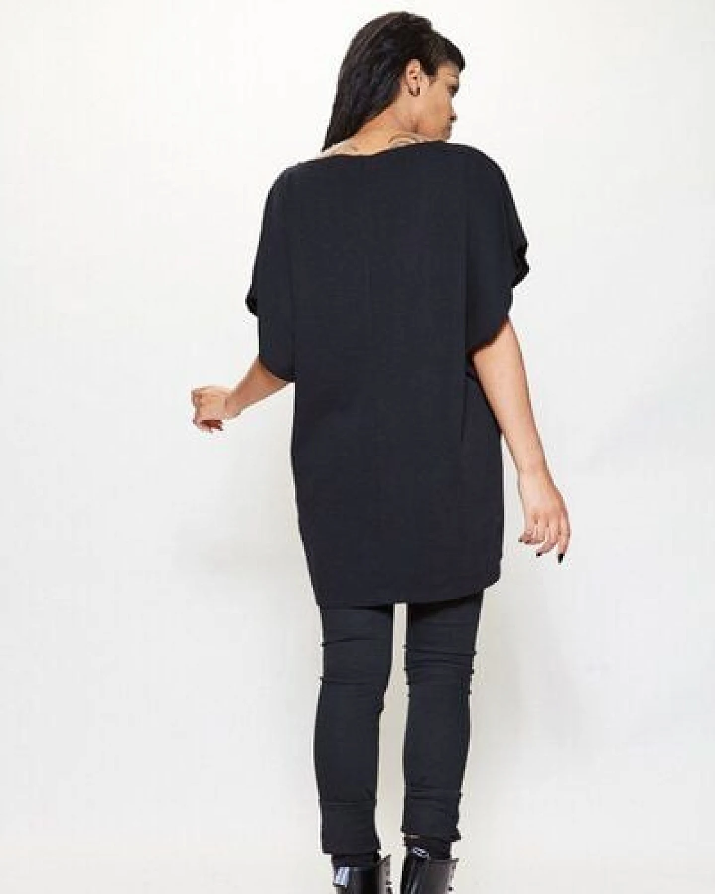 LUMEN organic Longshirt JERSEY schwarz – Ansicht 4