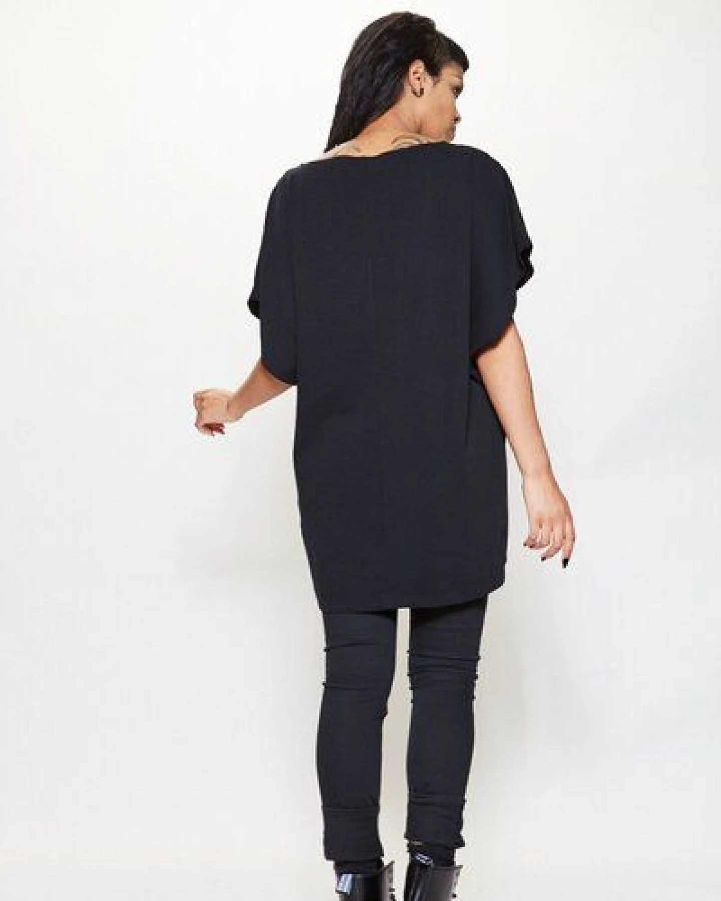 LUMEN organic Longshirt JERSEY schwarz – Ansicht 4