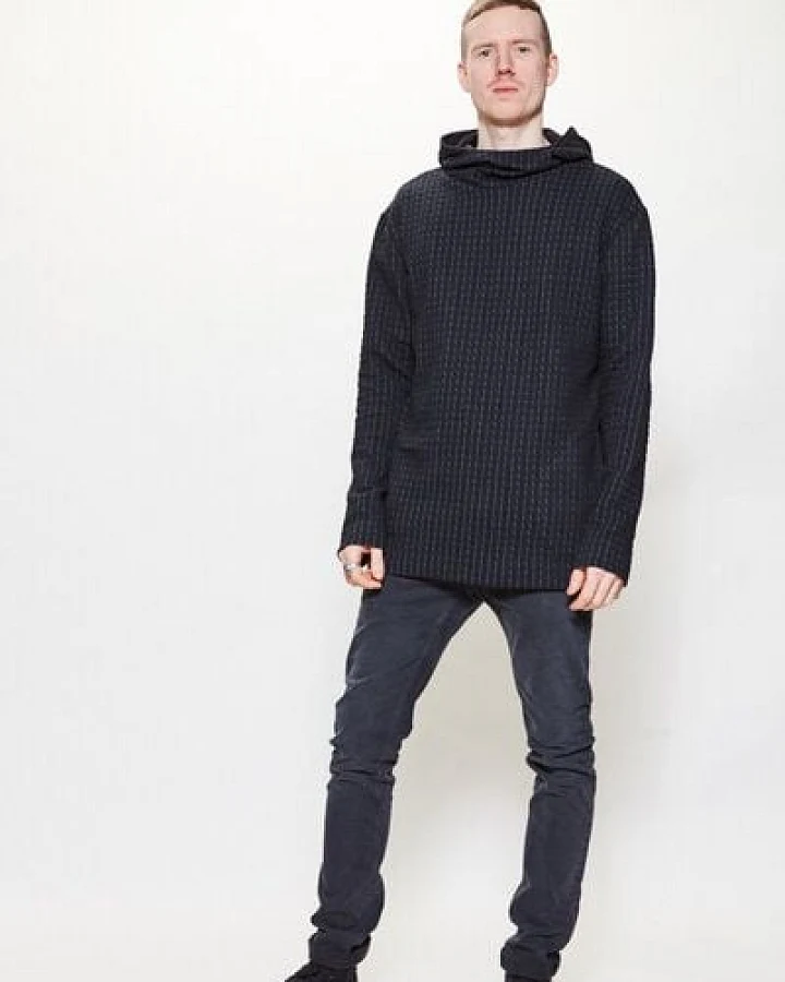 LUMEN organic Hoodie STEPP schwarz/grau