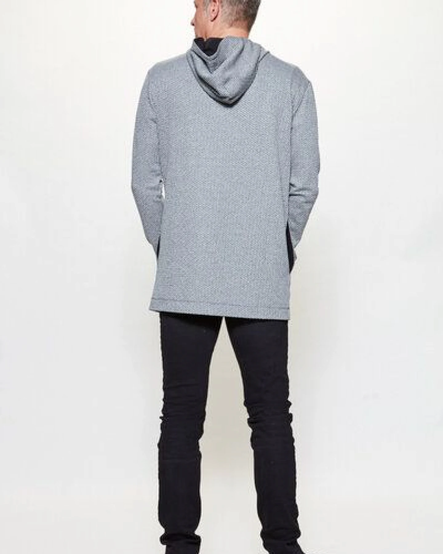 LUMEN organic Hoodie FISCHGRÄT hellgrau/schwarz – Ansicht 3