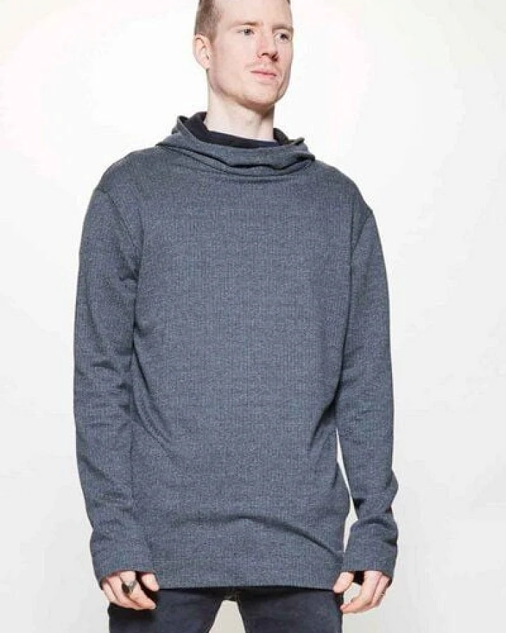 LUMEN organic Hoodie FISCHGRÄT dunkelgrau/schwarz
