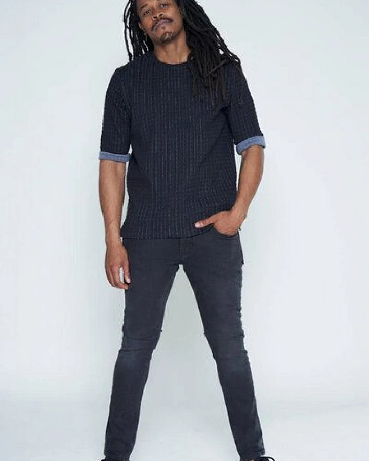 LUMEN organic Halbarm-Shirt STEPP schwarz/grau