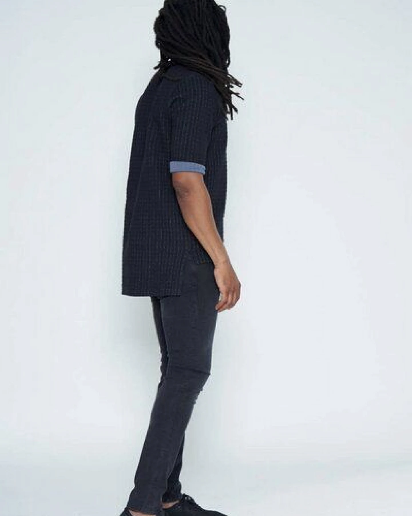 LUMEN organic Halbarm-Shirt STEPP schwarz/grau – Ansicht 3