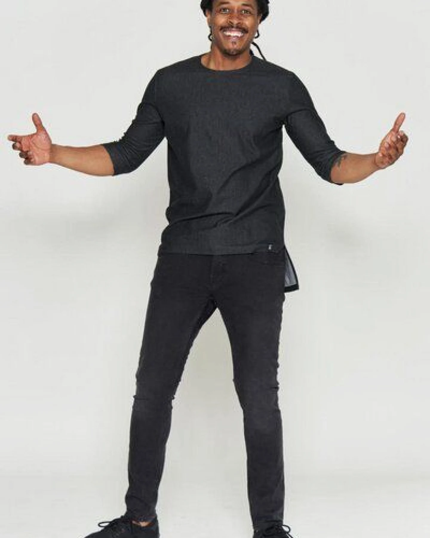 LUMEN organic Halbarm-Shirt DENIM STRETCH anthrazit – Ansicht 2