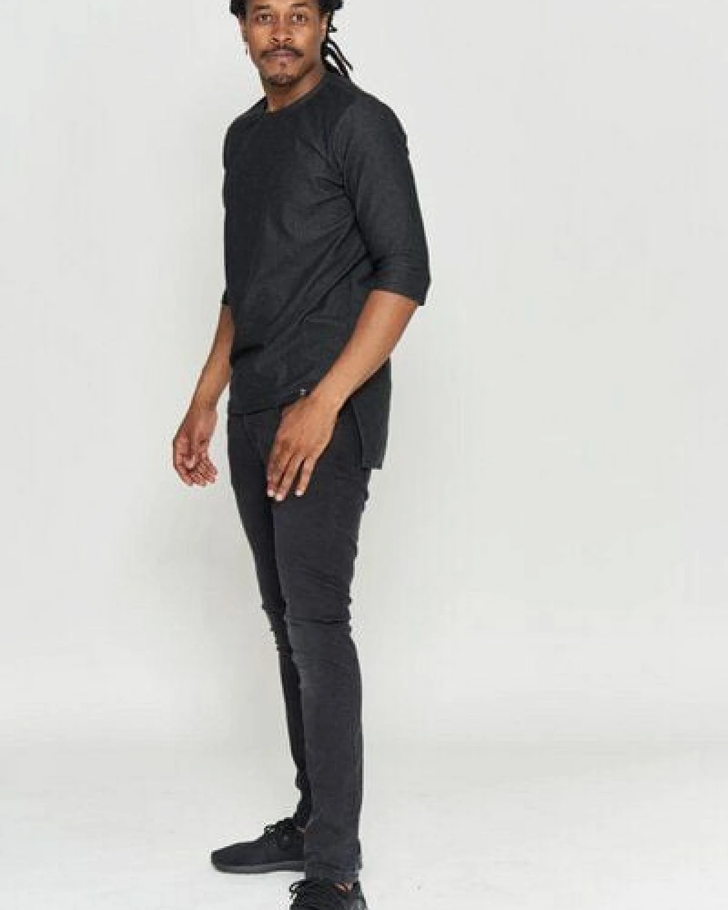 LUMEN organic Halbarm-Shirt DENIM STRETCH anthrazit – Ansicht 3