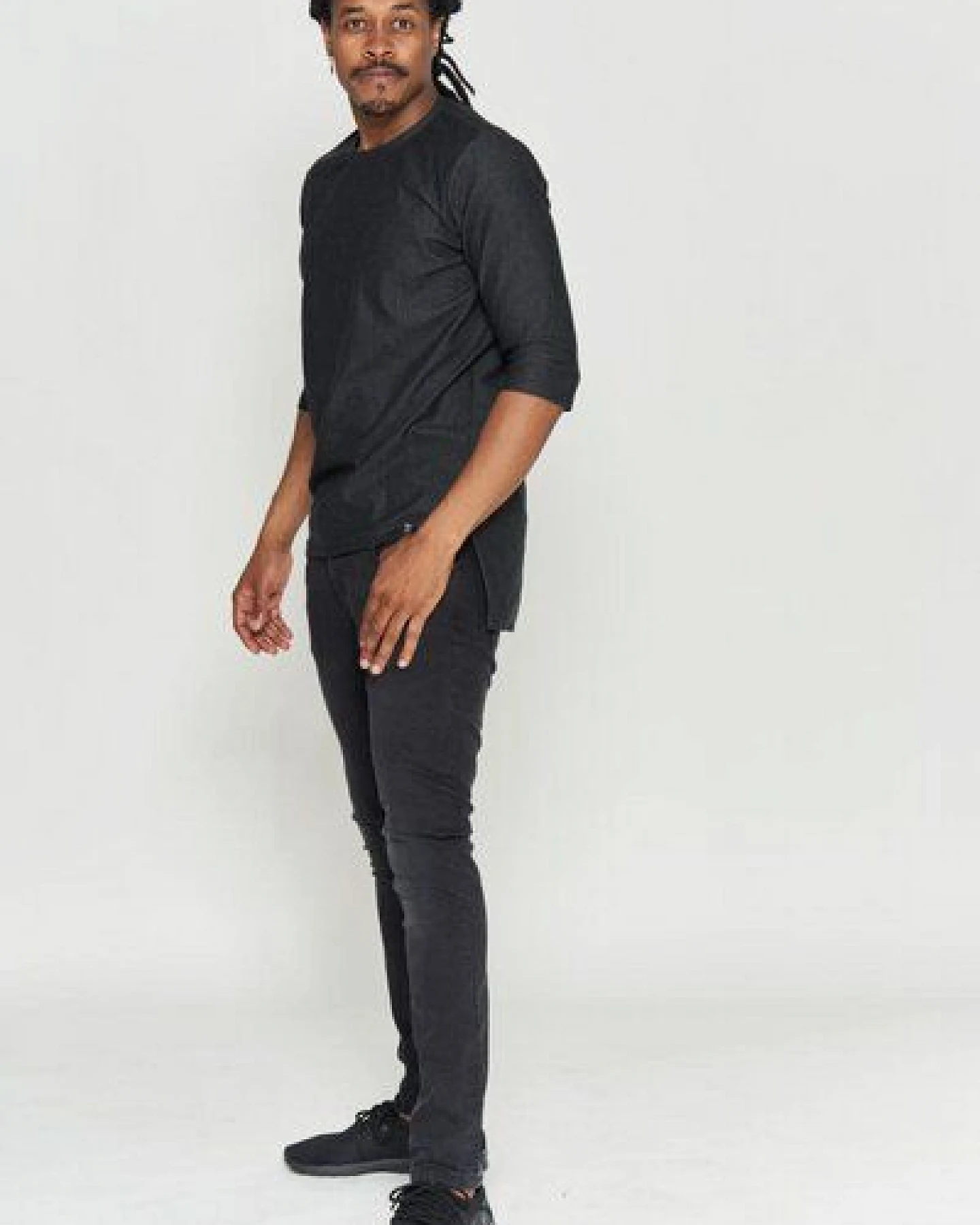 LUMEN organic Halbarm-Shirt DENIM STRETCH anthrazit – Ansicht 3