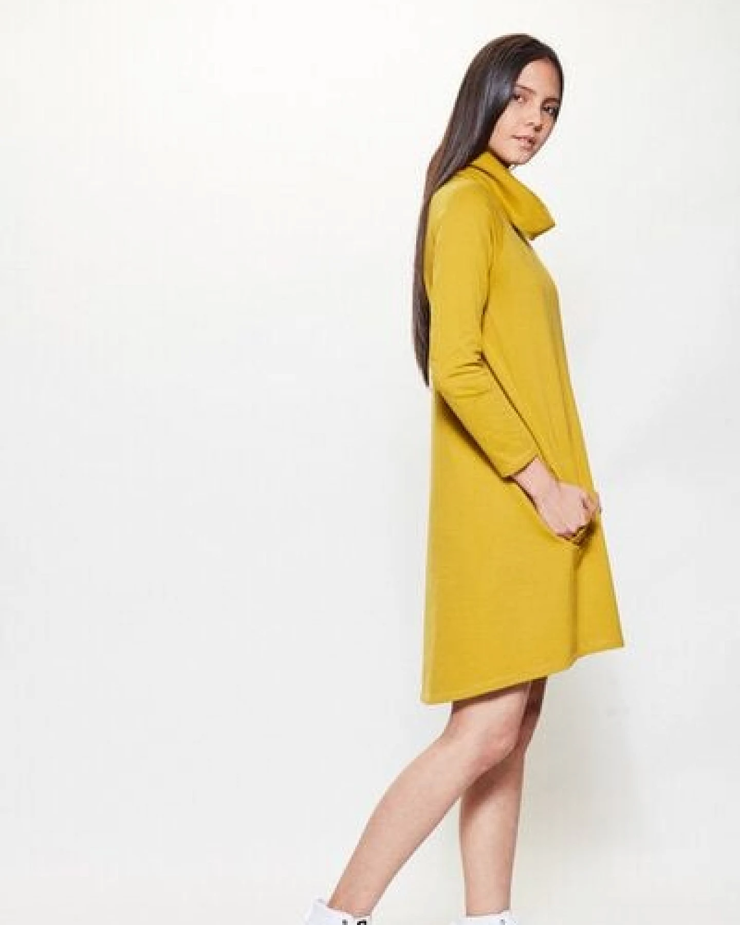 LUMEN organic Kleid SWEAT dijongelb – Ansicht 2