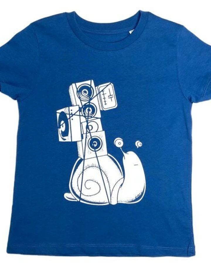 Spangeltangel T-Shirt "Soundschnecke", Kinder, Bio-Baumwolle, Siebdruck, Musik, bedruckt