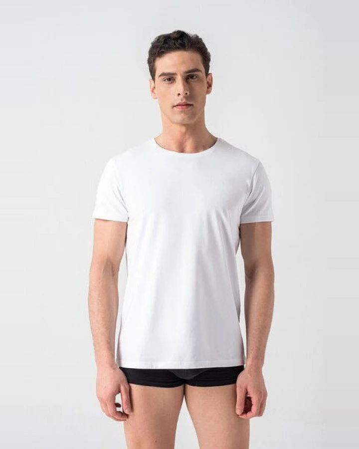 Burnell & Son Unterhemd Herren 3er Pack mit Rundhals - Extra Lang mit Kurzarm Basic Slim Fit