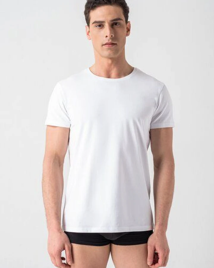 Burnell & Son Unterhemd Herren 3er Pack mit Rundhals - Extra Lang mit Kurzarm Basic Slim Fit