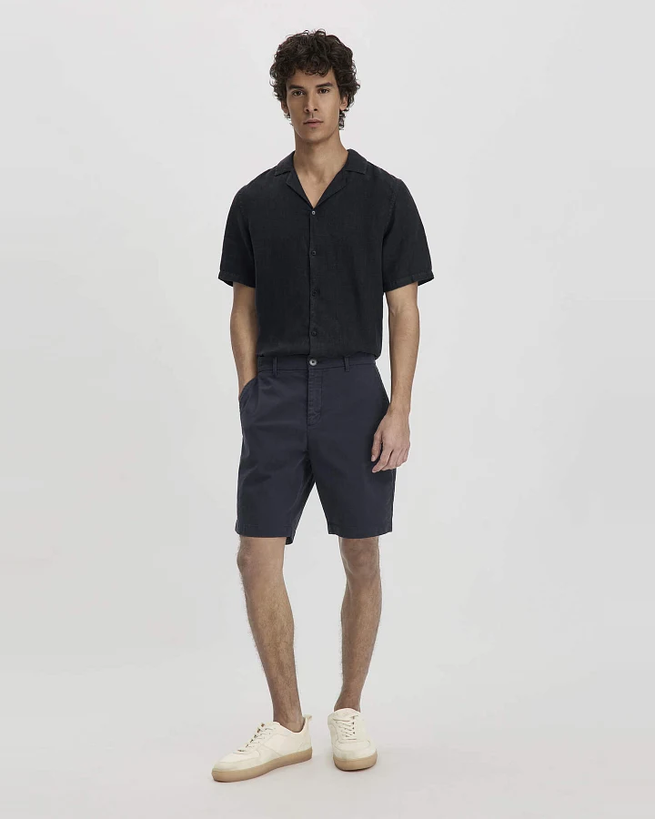 hessnatur Herren Chino Shorts LENN Regular aus Bio-Baumwolle - blau - Größe 32