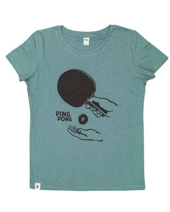 päfjes Ping Pong Tischtennis - Frauen T-Shirt - Fair gehandelt aus Baumwolle Bio - Slub