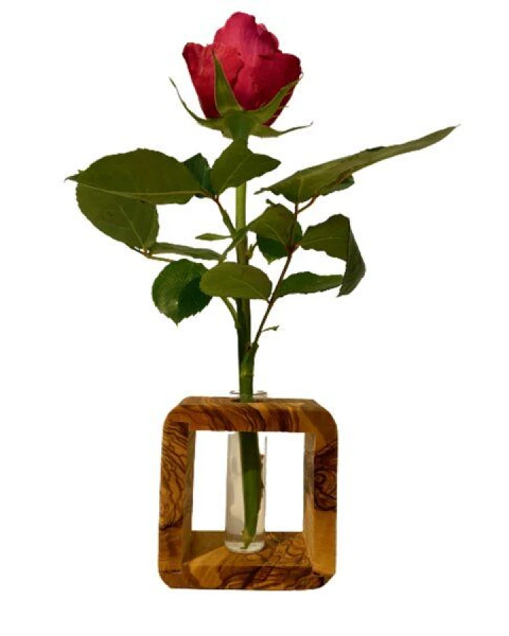 Olivenholz erleben Vase QUENTIN aus Olivenholz