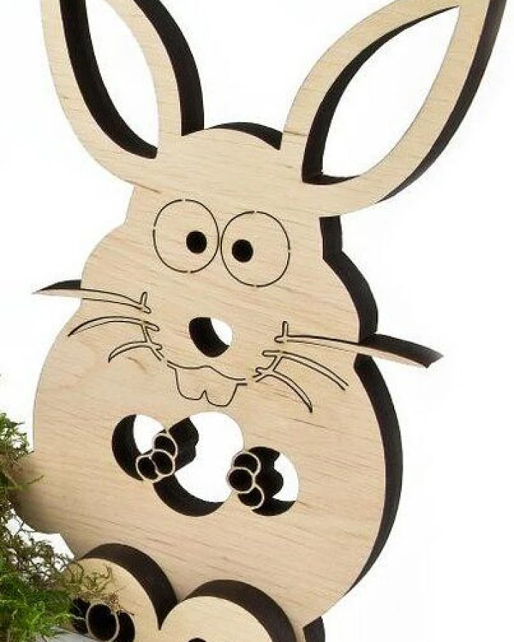 ReineNatur Osterhase – Erlenholz – lasergeschnitten – Größe: 19x11,5x2,5 cm,12 mm stark