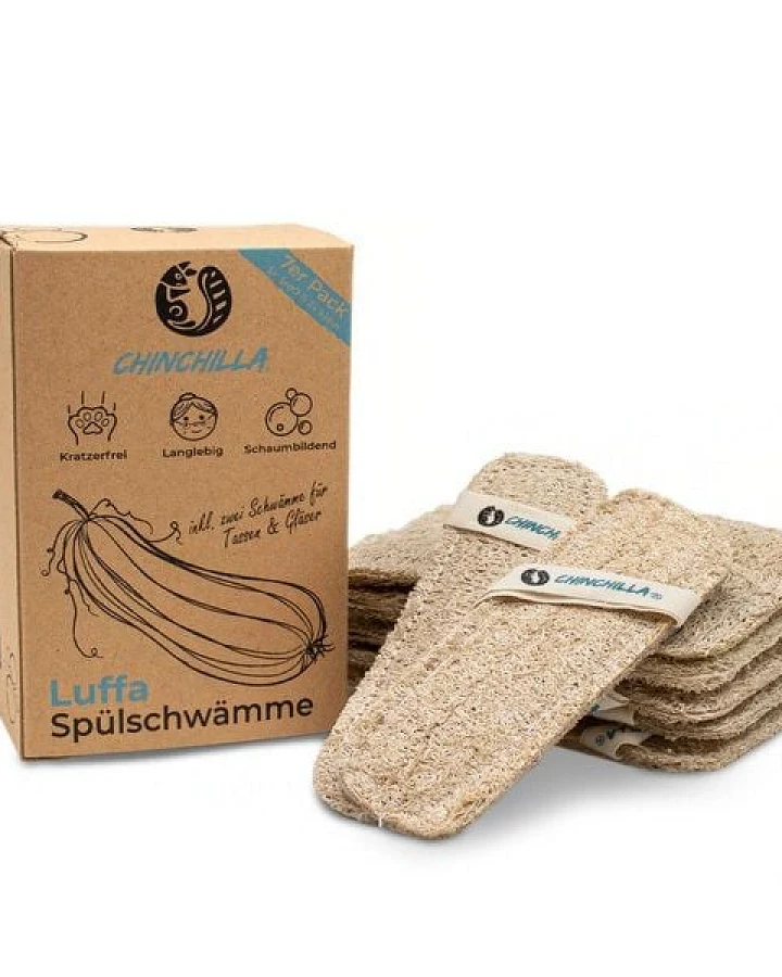 Chinchilla Luffa Spülschwämme im 7er-Pack, 100% plastikfrei & kompostierbar