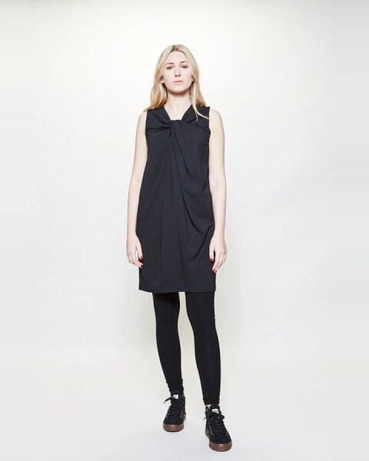 LUMEN organic Knotenkleid kurz JERSEY schwarz