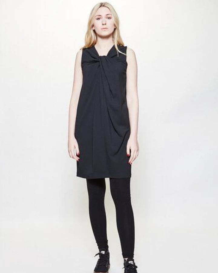 LUMEN organic Knotenkleid kurz JERSEY schwarz