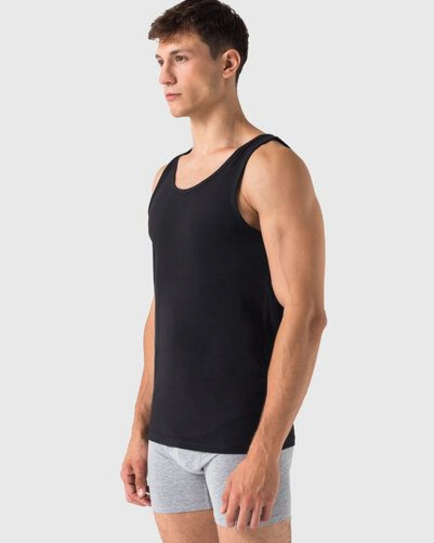 Burnell & Son Unterhemd Herren 3er Pack Tank Top Achselshirt Feinripp extra lang – Ansicht 2