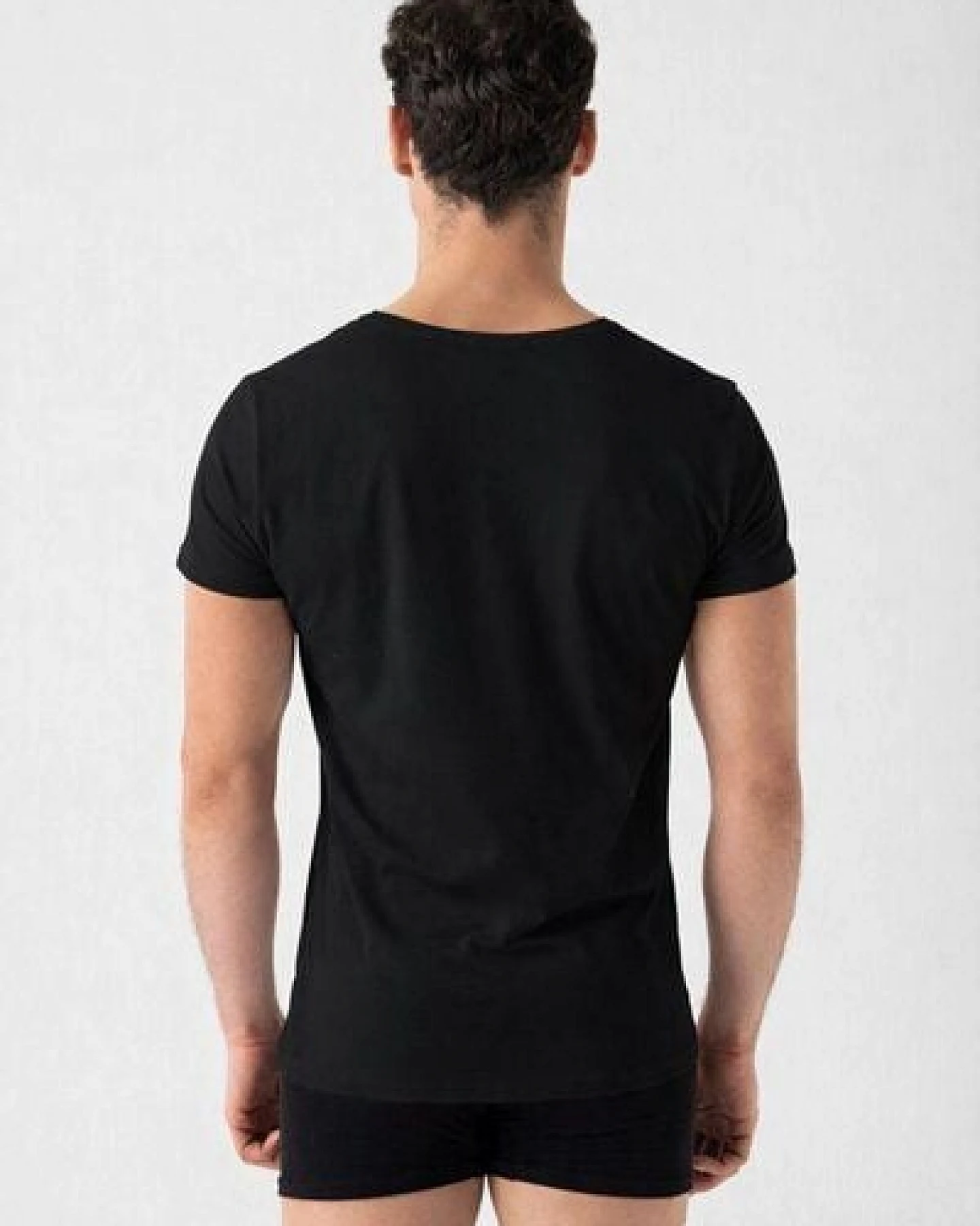 Burnell & Son Unterhemd Herren V-Ausschnitt 3er Pack - T-Shirt Extra Lang mit Kurzarm Slim Fit – Ansicht 4
