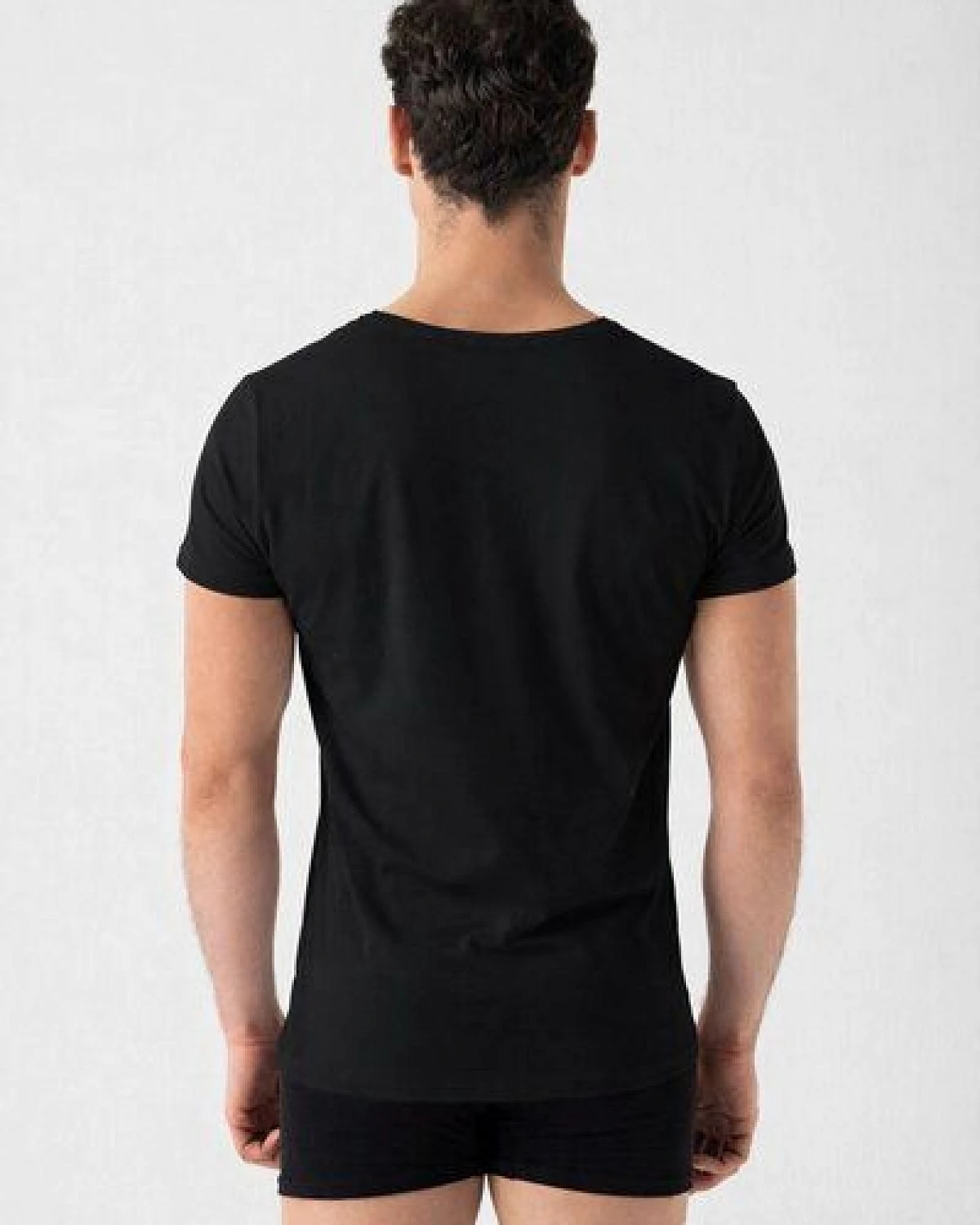Burnell & Son Unterhemd Herren V-Ausschnitt 3er Pack - T-Shirt Extra Lang mit Kurzarm Slim Fit – Ansicht 4