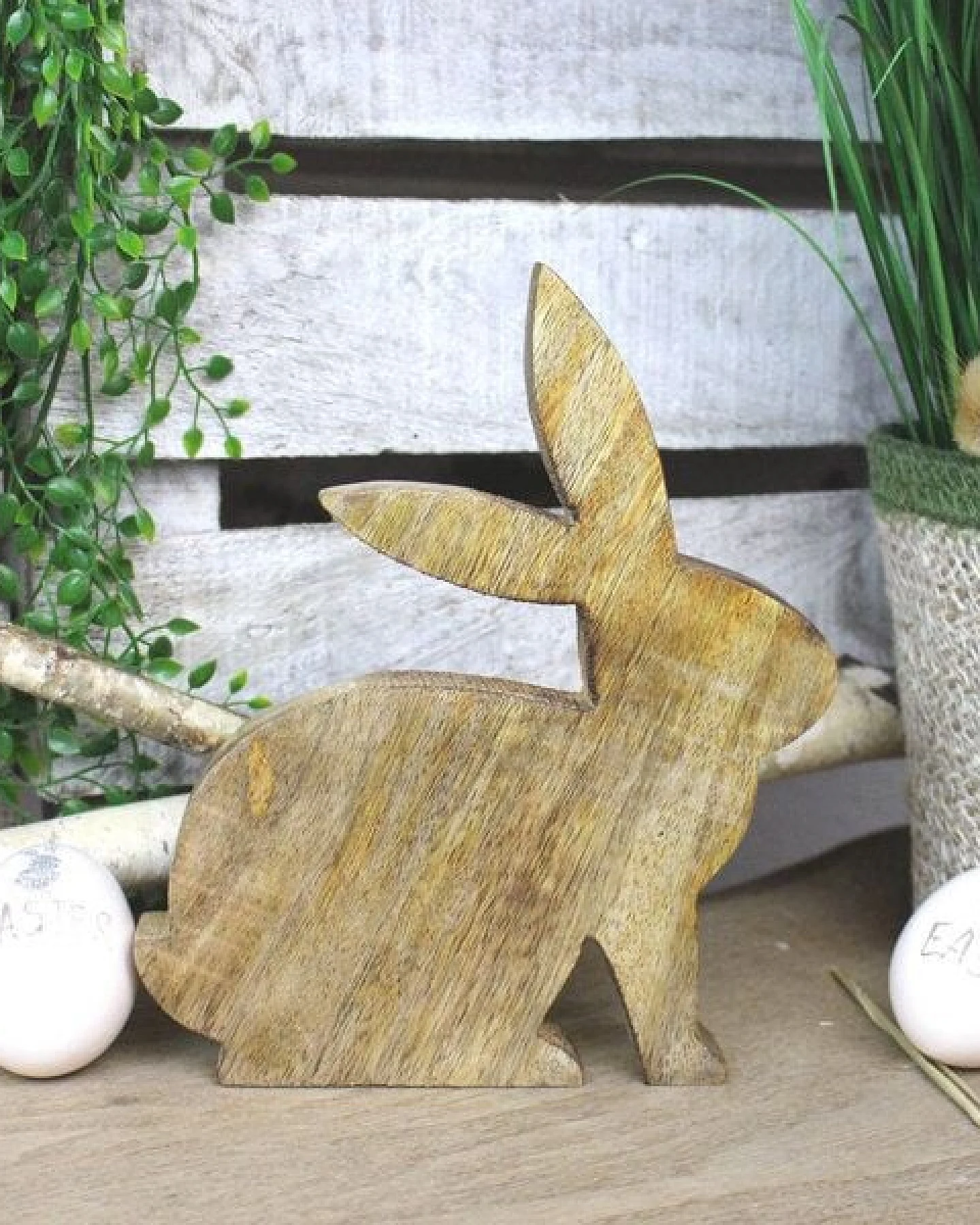 Mitienda Shop Handgemachter Osterhase Willy aus Holz 20cm – Ansicht 2