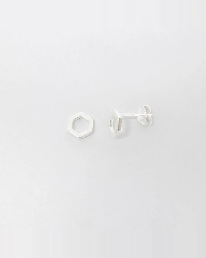 fejn jewelry Ohrstecker 'open hexagon'