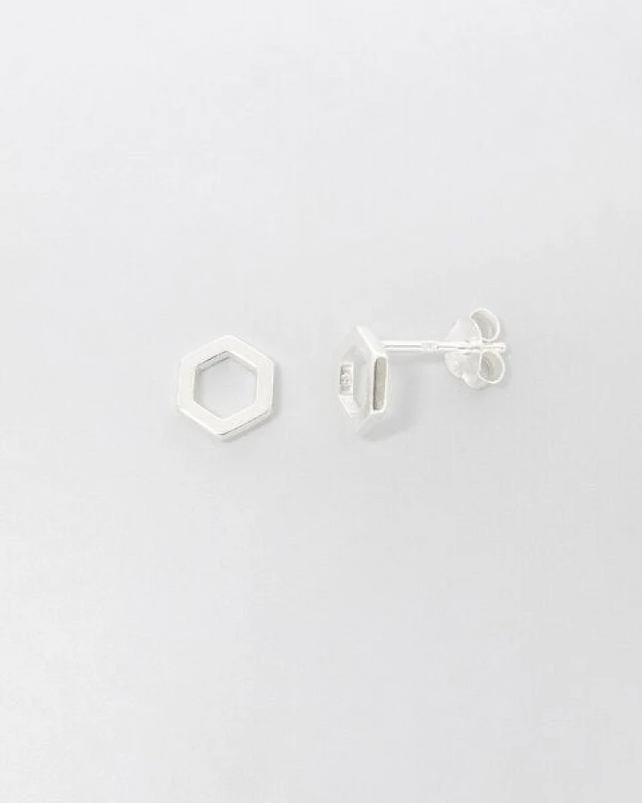 fejn jewelry Ohrstecker 'open hexagon'