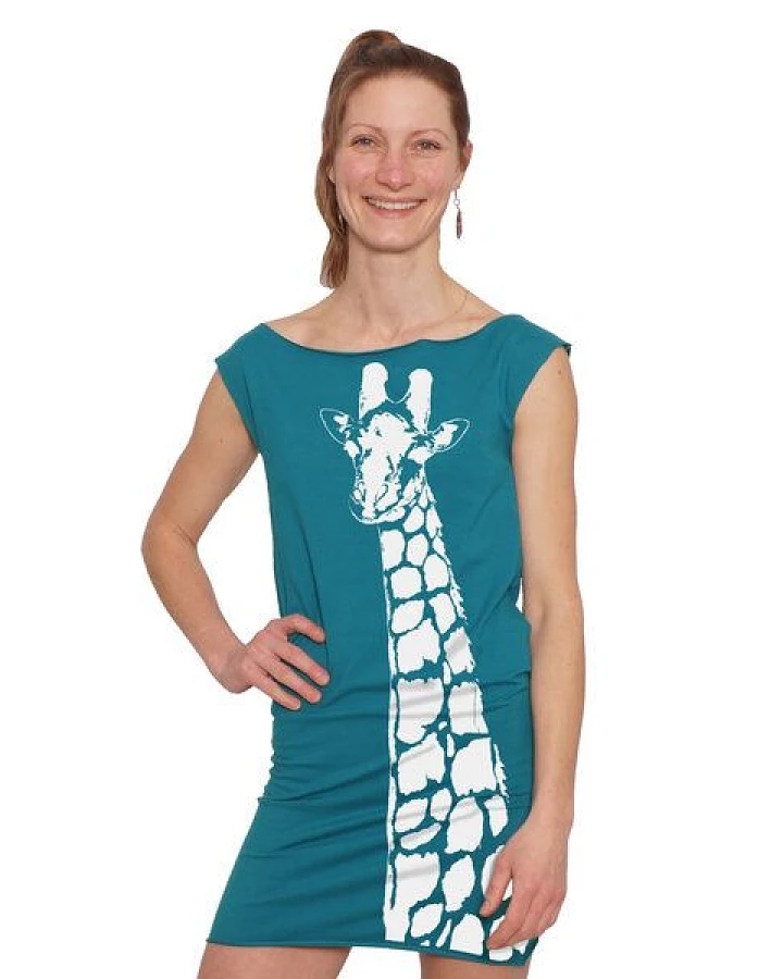 HANDGEDRUCKT "Stefanie la Girafe" Bio-Kleidchen