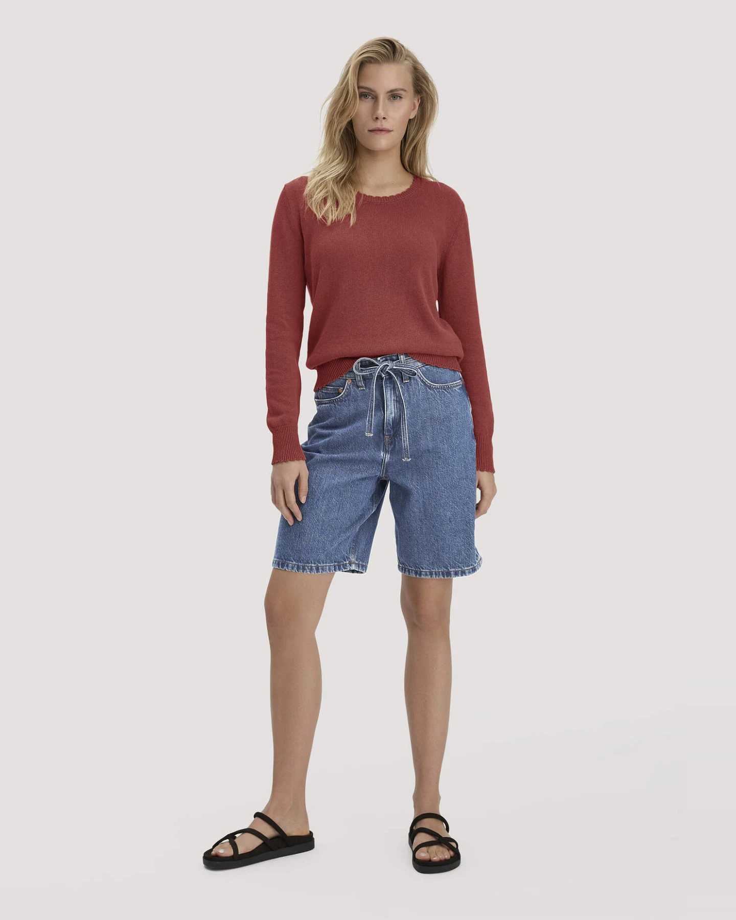 hessnatur Damen Strick Pullover Relaxed aus Leinen mit Bio-Baumwolle und LENZING™ ECOVERO - braun - Größe L – Ansicht 2