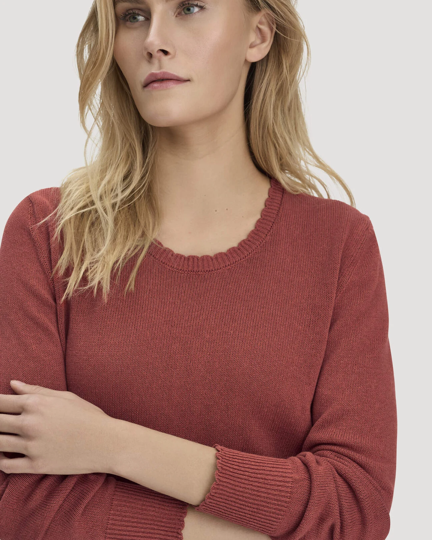 hessnatur Damen Strick Pullover Relaxed aus Leinen mit Bio-Baumwolle und LENZING™ ECOVERO - braun - Größe XXL – Ansicht 4