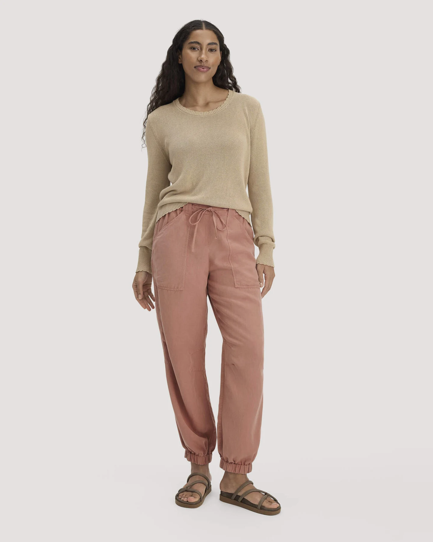 hessnatur Damen Strick Pullover Relaxed aus Leinen mit Bio-Baumwolle und LENZING™ ECOVERO - beige - Größe L – Ansicht 2