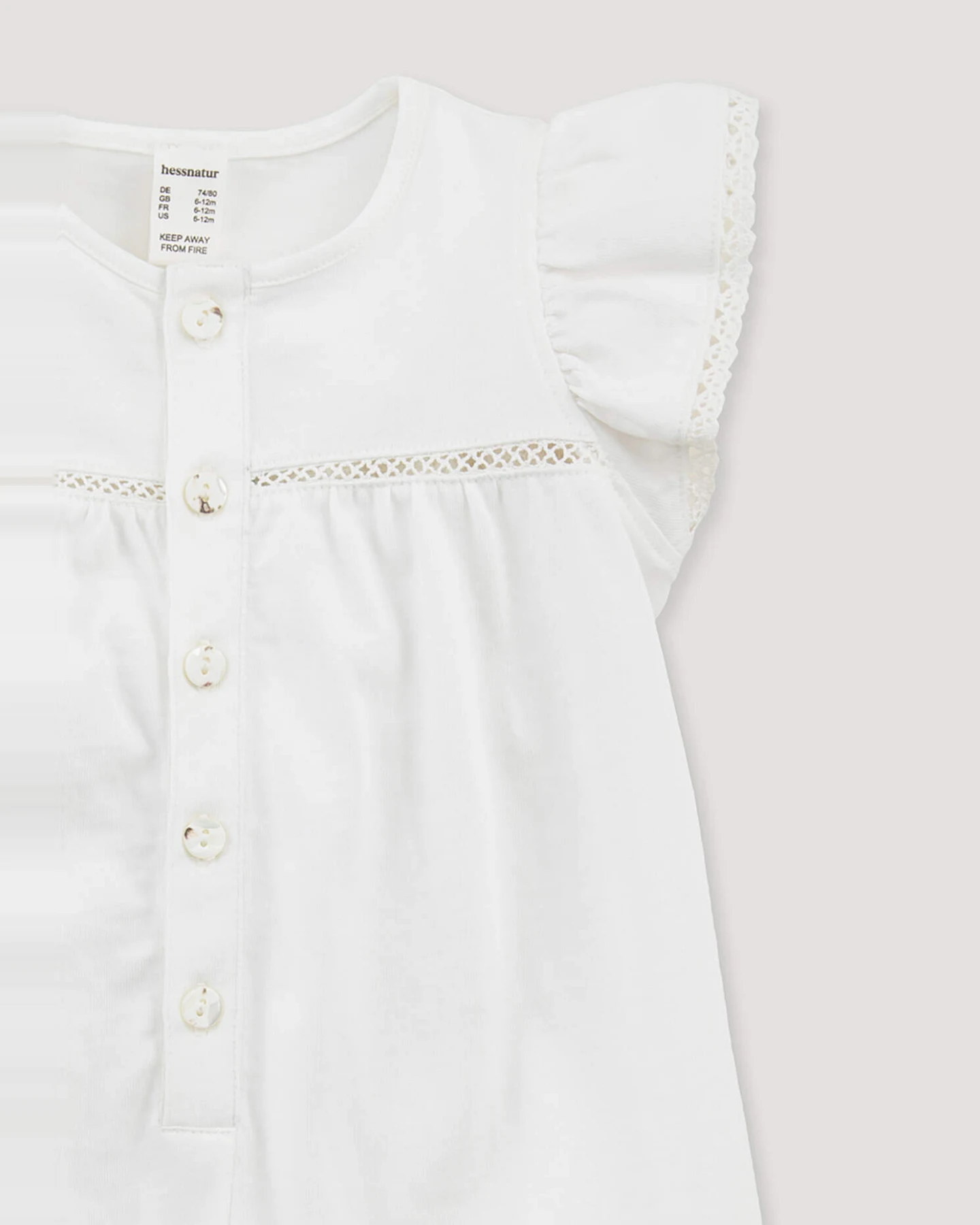 hessnatur Baby Strampler aus Bio-Baumwolle - weiß - Größe 74/80 – Ansicht 3