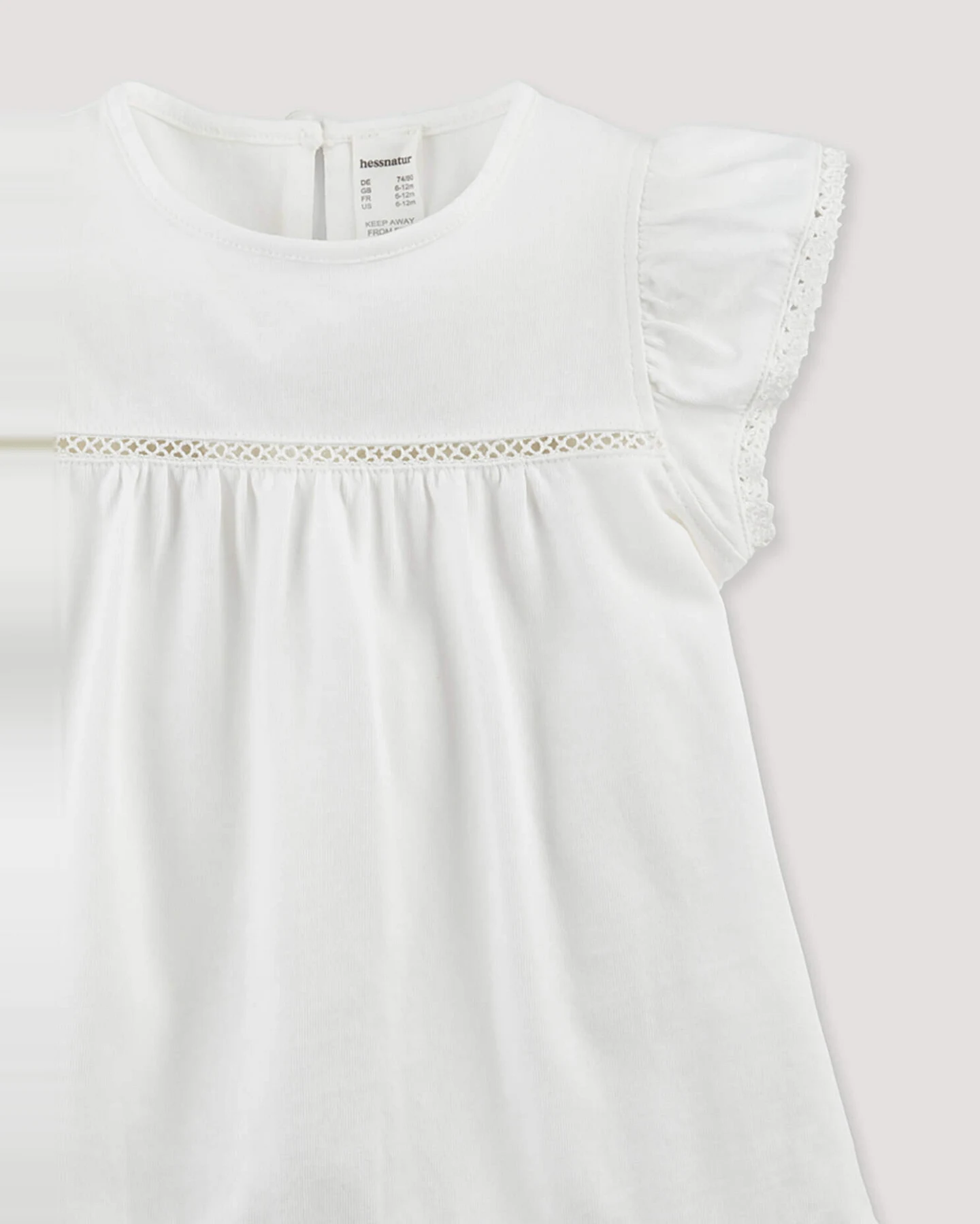 hessnatur Baby Jersey Kleid aus Bio-Baumwolle - weiß - Größe 86/92 – Ansicht 3