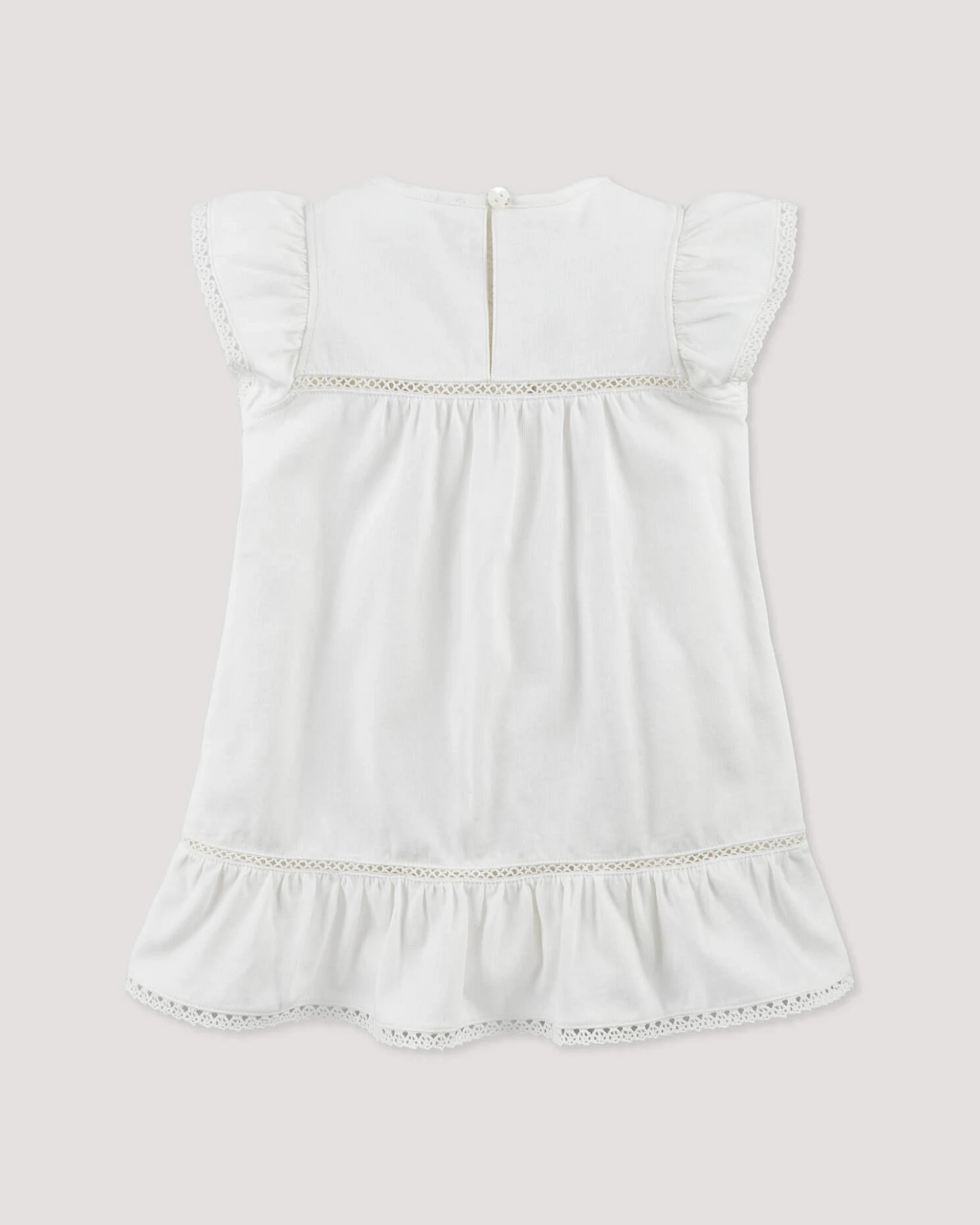 hessnatur Baby Jersey Kleid aus Bio-Baumwolle - weiß - Größe 98/104 – Ansicht 2