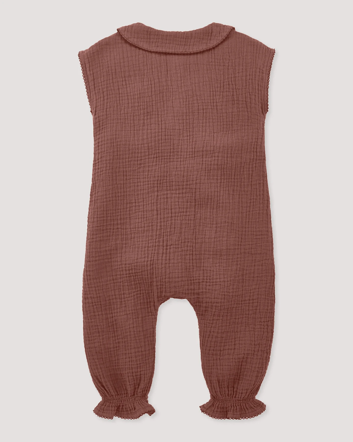 hessnatur Baby Musselin Strampler aus Bio-Baumwolle - braun - Größe 98/104 – Ansicht 2