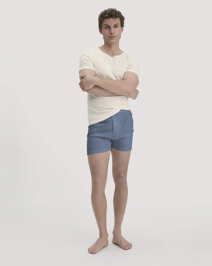hessnatur Herren Boxershorts aus Bio-Baumwolle mit TENCEL™ Modal - blau - Größe 4 = S