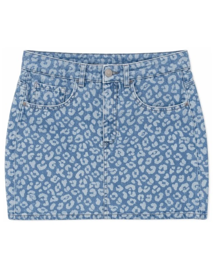 Mazine - Women's Printed Denim Mini Skirt - Rock Gr S blau