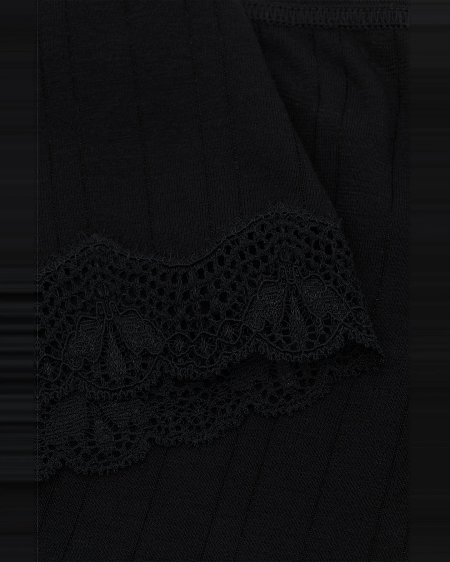 Hipster Panty Rib Lace Schwarz – Ansicht 3