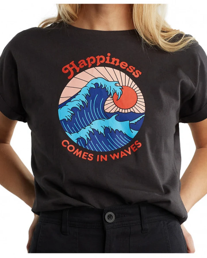 DEDICATED - Women's T-Shirt Visby Happiness - T-Shirt Gr XS schwarz