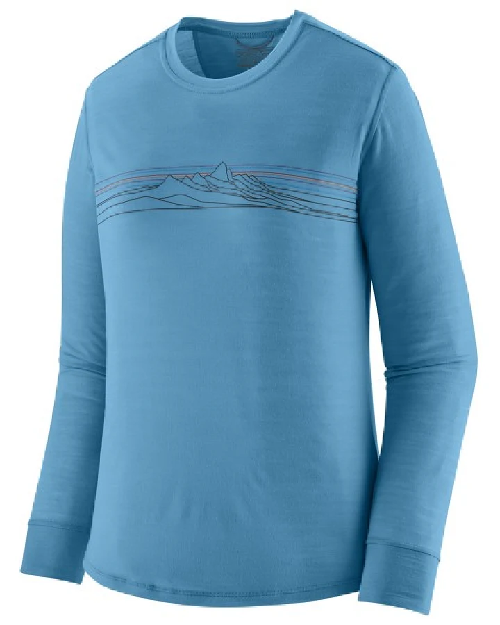 Patagonia - Women's L/S Cap Cool Merino Graphic Shirt - Merinoshirt Gr XS blau