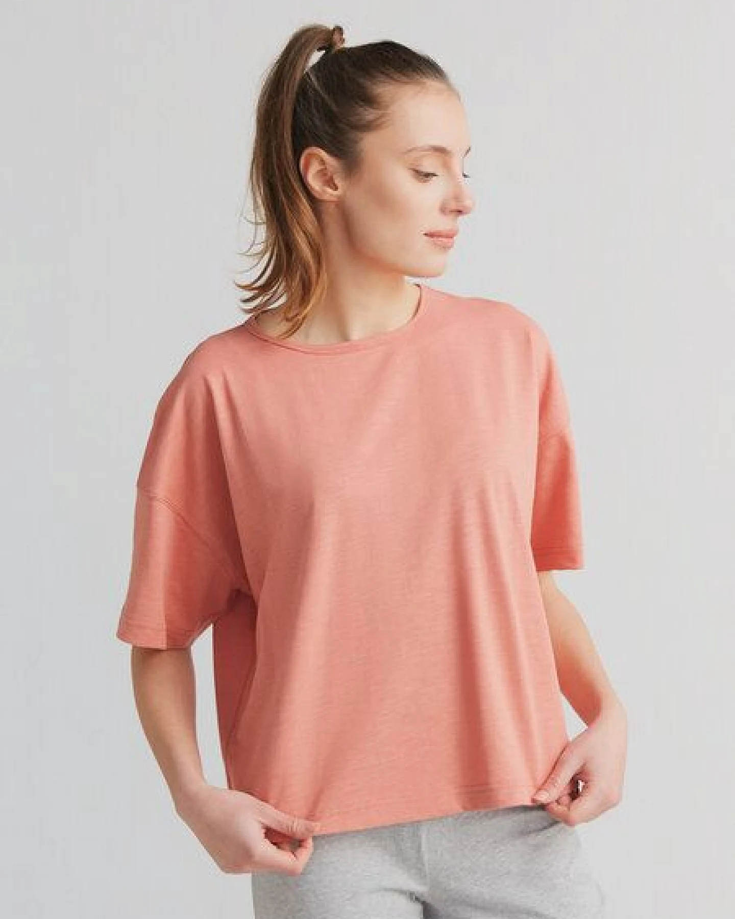 Leela Cotton Damen Flammé T-Shirt Bio-Baumwolle – Ansicht 2